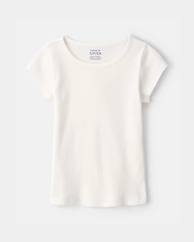 Girls Rib Top - White