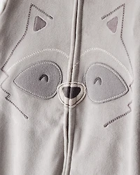 Baby Boy Raccoon DreamPlush Snug Fit Long-Sleeve 2-Way Zip Pajamas