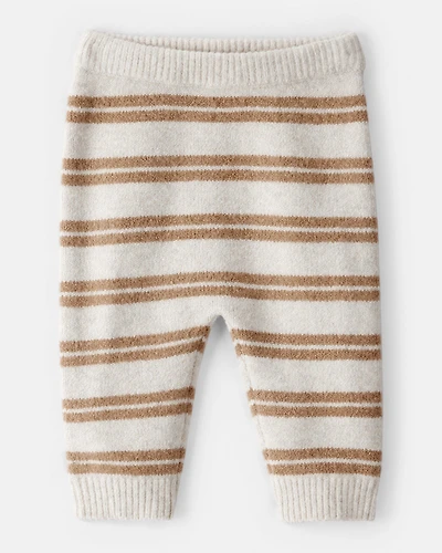 Baby Stripe Sweater Knit Pants - Brown/Cream
