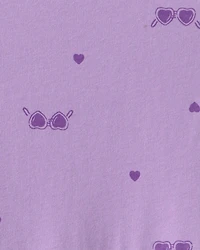 Girls Sunglasses Sleeveless Knit Dress - Purple