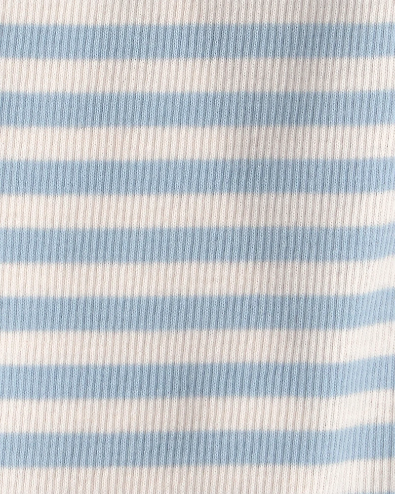 Baby Boy 2-Piece Organic Cotton Wrap Bodysuit & Pant Set in Stripes