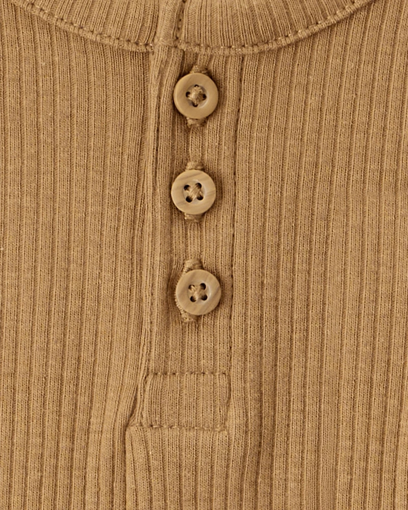 Baby Boy 5-Piece Long-Sleeve Bodysuits & Pants Set - Cream/Brown/Navy