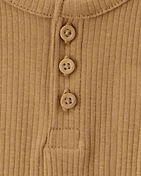 Baby Boy 5-Piece Long-Sleeve Bodysuits & Pants Set - Cream/Brown/Navy