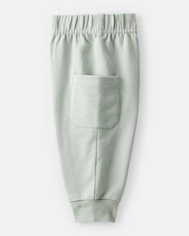 Baby Boy 2-Piece Airplane Thermal Bodysuit & Jogger Set - Green/White