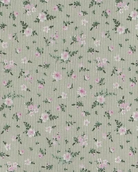 Girls Floral Ribbed Top - Green