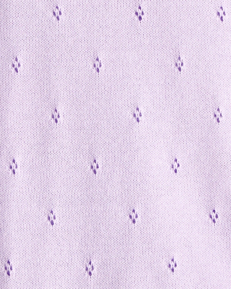 Baby Girl Long-Sleeve Sweater Bodysuit - Purple