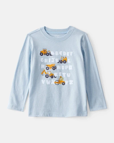 Toddler Boy Construction Alphabet Long-Sleeve Graphic Tee - Blue