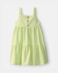 Toddler Girl Tiered Dress - Green