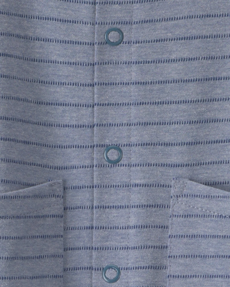 Baby Boy Striped Jumpsuit - Blue