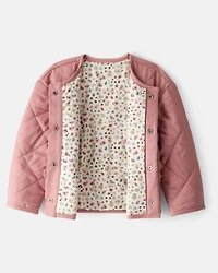 Toddler Girl Quilted Long-Sleeve Fashion Jacket - Pink