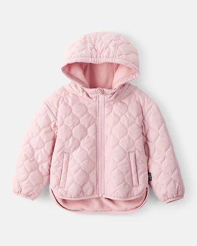 Toddler Girl Long-Sleeve Midweight Quilted Jacket - Pink