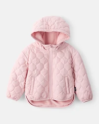 Toddler Girl Long-Sleeve Midweight Quilted Jacket - Pink