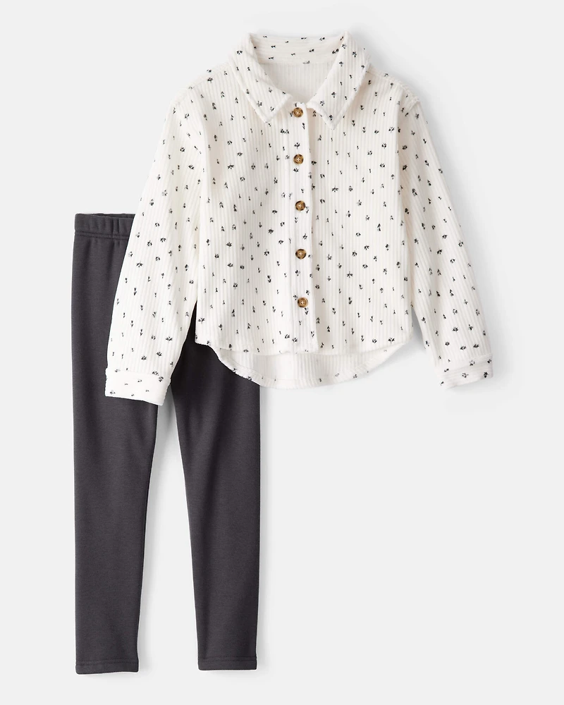 Girls Corduroy Tee & Pant Set