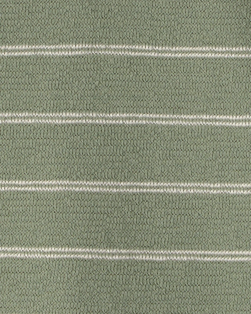 Baby Boy Striped Uniform Polo Shirt - Olive