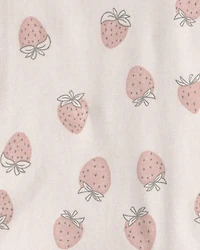 Toddler Girl 2-Piece Organic Cotton Ribbed Pajama Set in Strawberry Print