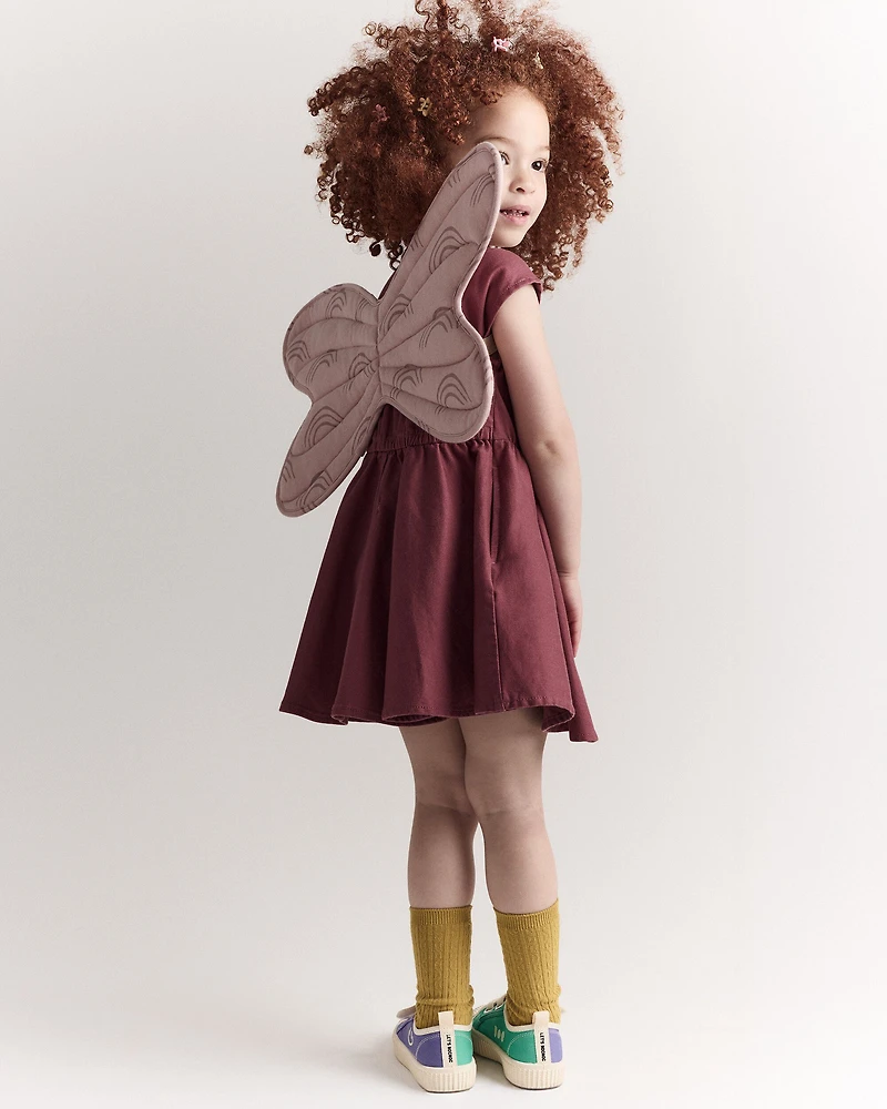 Toddler Girl Rainbow Dress Up Wings - Light Pink