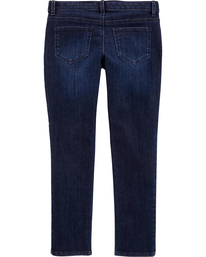 Kid Dark Wash Plus-Fit Skinny-Leg Jeans