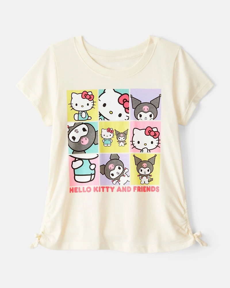 Girls Hello Kitty® Kuromi Ruched Short-Sleeve Graphic Tee - Cream