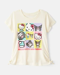 Girls Hello Kitty® Kuromi Ruched Short-Sleeve Graphic Tee - Cream