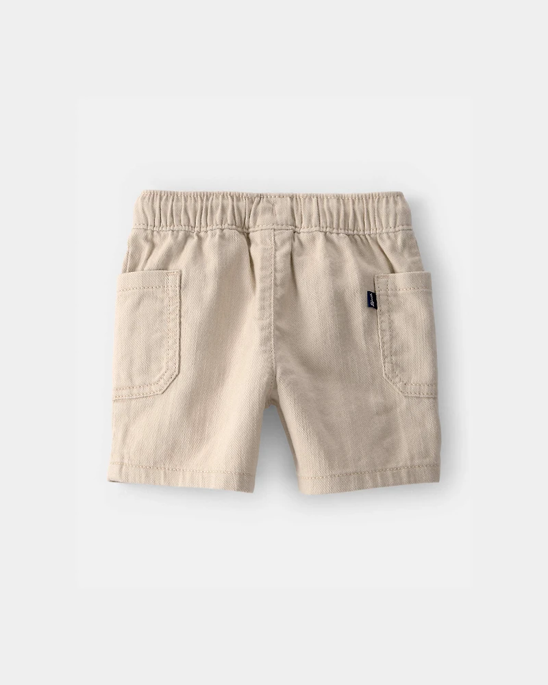 Baby Boy Twill Drawstring Shorts