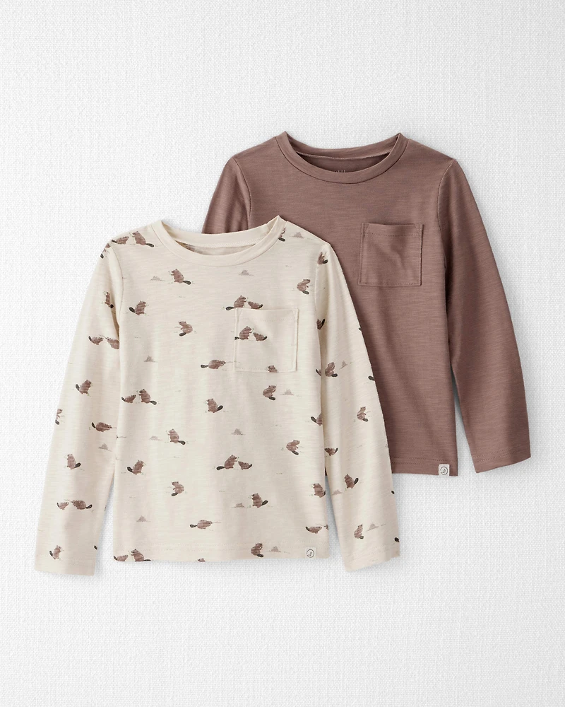 Toddler Boy 2-Pack Organic Cotton Tees in Beaver Creek Print