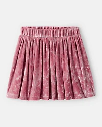 Girls Velour Skater Skirt - Pink