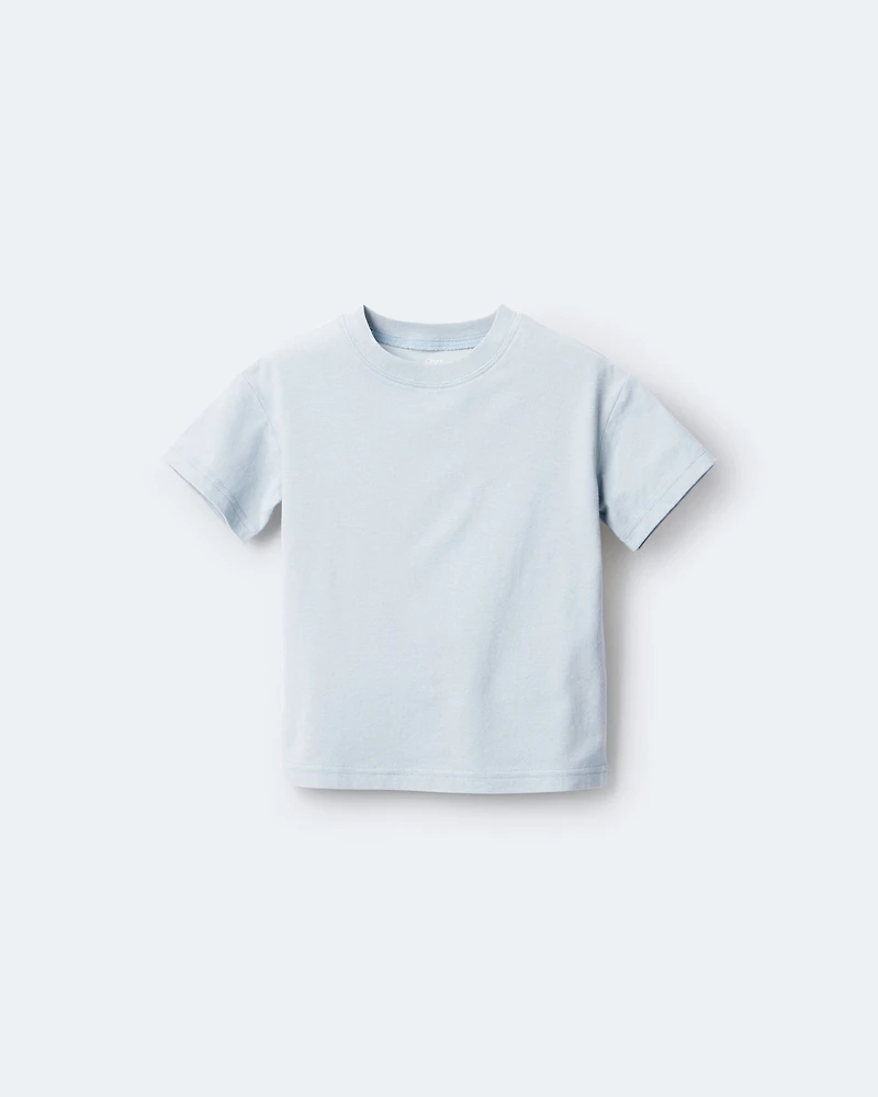 Toddler Neutral Short-Sleeve Relaxed Tee - Light Blue