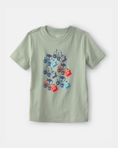 Toddler Boy Construction Digger Graphic Tee - Green