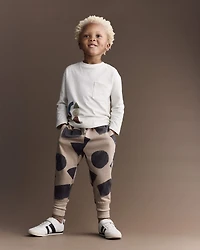 Toddler Long-Sleeve Pocket Relaxed Tee with Shapes - Cream