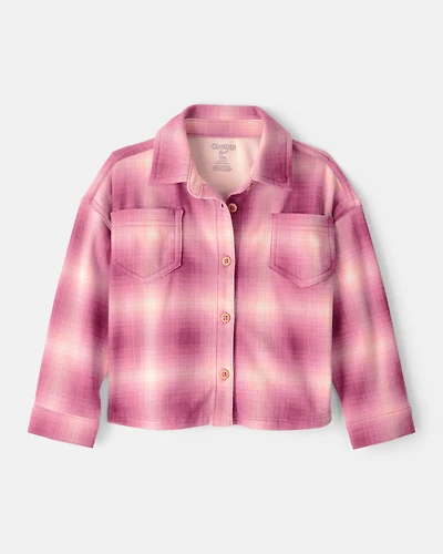 Baby Girl Plaid Long-Sleeve Flannel - Pink