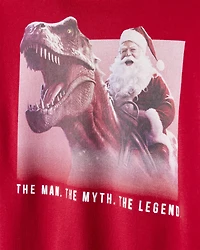 Boys Christmas Santa Long-Sleeve Fleece Hoodie - Red