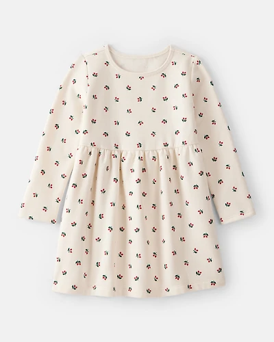 Toddler Girl DayDream Fleece Holly Knit Dress - Cream