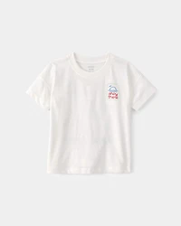 Toddler Boy 2-Piece 'Ahoy There' Graphic Tee & Sailboat Shorts Set - White/Blue