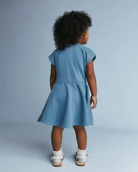 Toddler Girl French Terry Drop-Waist Dress - Blue