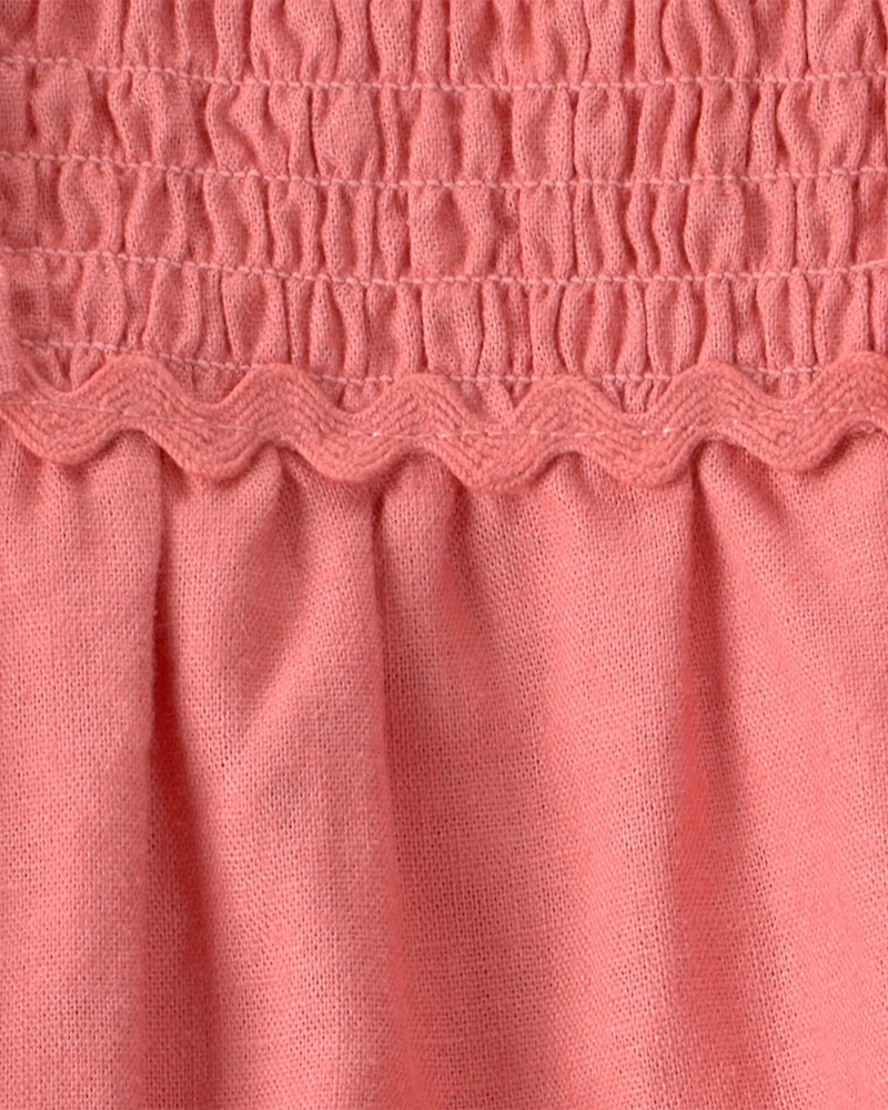 Baby Girl Ruffle Sleeveless Bodysuit Dress - Orange