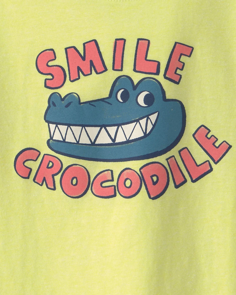 Toddler Boy Crocodile Graphic Tee - Yellow
