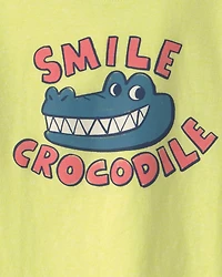 Toddler Boy Crocodile Graphic Tee - Yellow
