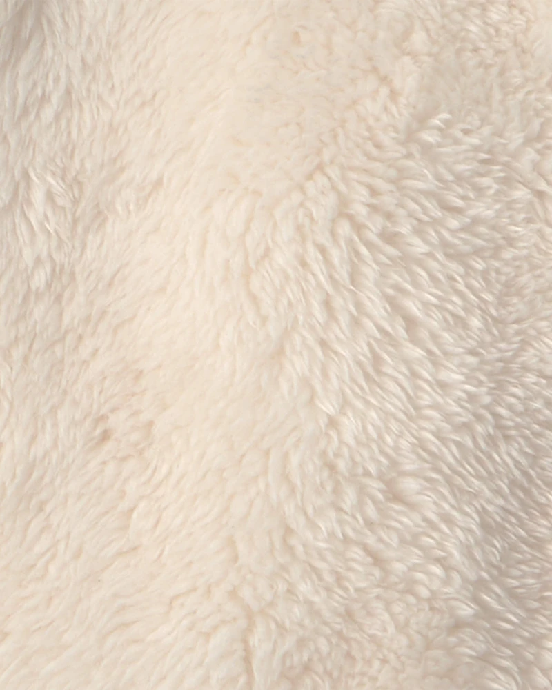 Baby Bear Teddy Fleece Zip-Up Hoodie - Cream