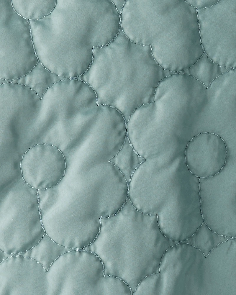 Toddler Girl Floral Quilted Long-Sleeve Midweight Jacket - Green