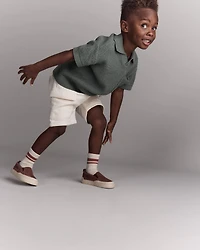 Toddler Boy Knit Polo with Pocket - Olive