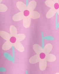 Toddler Girl Floral Short-Sleeve Loose Fit 2-Piece Pajama Set - Pink