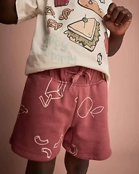 Toddler City Park™ Short in Snack Print - Red