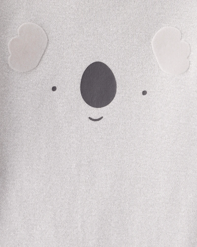 Baby Girl 4-Pack Koala Print Cotton Long-Sleeve Multipack Bodysuits - Multi