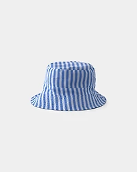 Toddler Boy Reversible Stripe Bucket Swim Hat - Blue