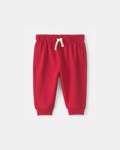 Baby Boy French Terry Pants - Red