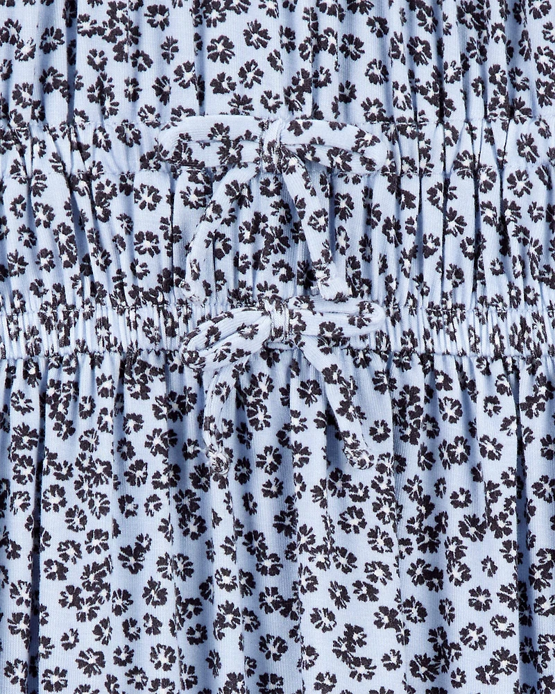 Kid Floral Short-Sleeve Dress - Blue