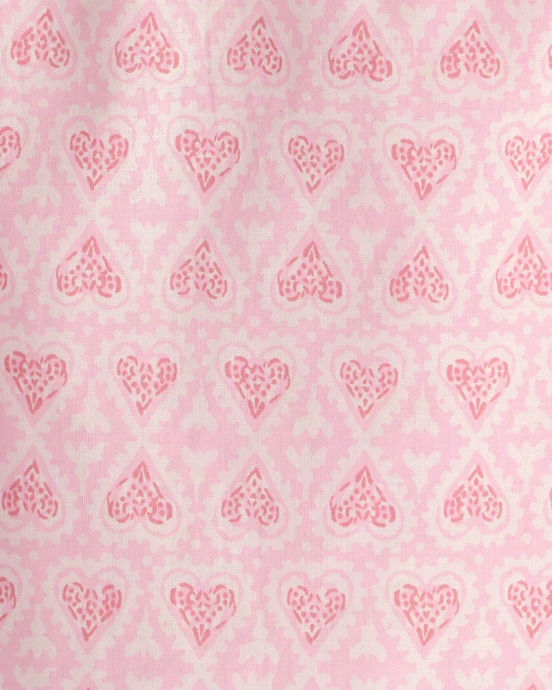 Girls Flutter-Sleeve Heart Top - Pink