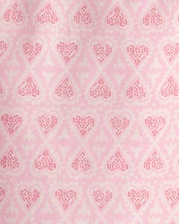 Girls Flutter-Sleeve Heart Top - Pink