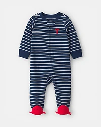 Baby Boy Lobster 2-Way Zip 100% Cotton Sleep & Play Pajama - Blue