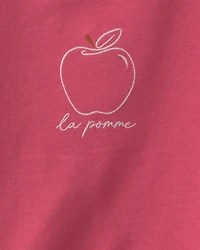 Girls 2-Piece Apple French Terry Long-Sleeve Top & Skort Set - Pink
